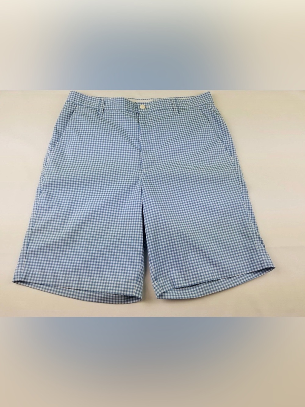 FootJoy Men's Golf Check Chino Shorts 34W 9" Inseam Stretch Pockets